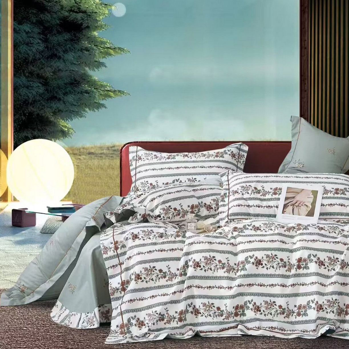 91家纺网 家纺一手货源 找家纺 （总2）未来家居 JAMES KELLY （铂金凯丽）2025新款40支13376全棉印染铂金长绒棉四件套-系列8