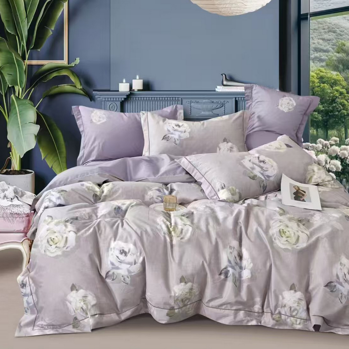 91家纺网 家纺一手货源 找家纺 （总2）未来家居 JAMES KELLY （铂金凯丽）2025新款40支13376全棉印染铂金长绒棉四件套-系列8