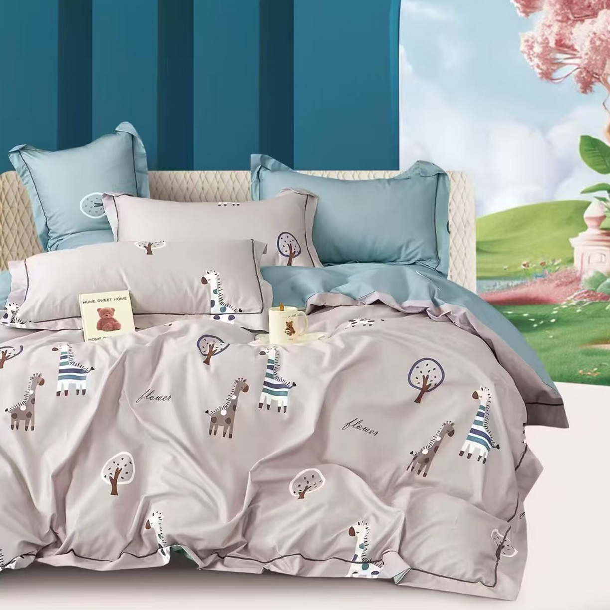 91家纺网 家纺一手货源 找家纺 （总2）未来家居 JAMES KELLY （铂金凯丽）2025新款40支13376全棉印染铂金长绒棉四件套-系列8