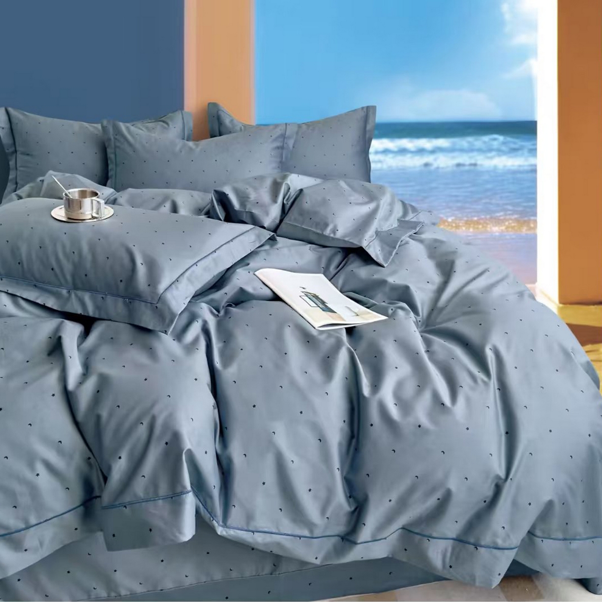 91家纺网 家纺一手货源 找家纺 （总2）未来家居 JAMES KELLY （铂金凯丽）2025新款40支13376全棉印染铂金长绒棉四件套-系列8