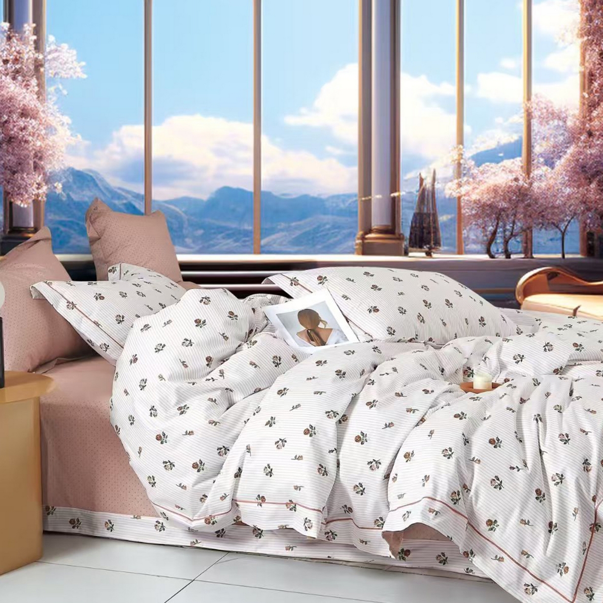 91家纺网 家纺一手货源 找家纺 （总2）未来家居 JAMES KELLY （铂金凯丽）2025新款40支13376全棉印染铂金长绒棉四件套-系列8