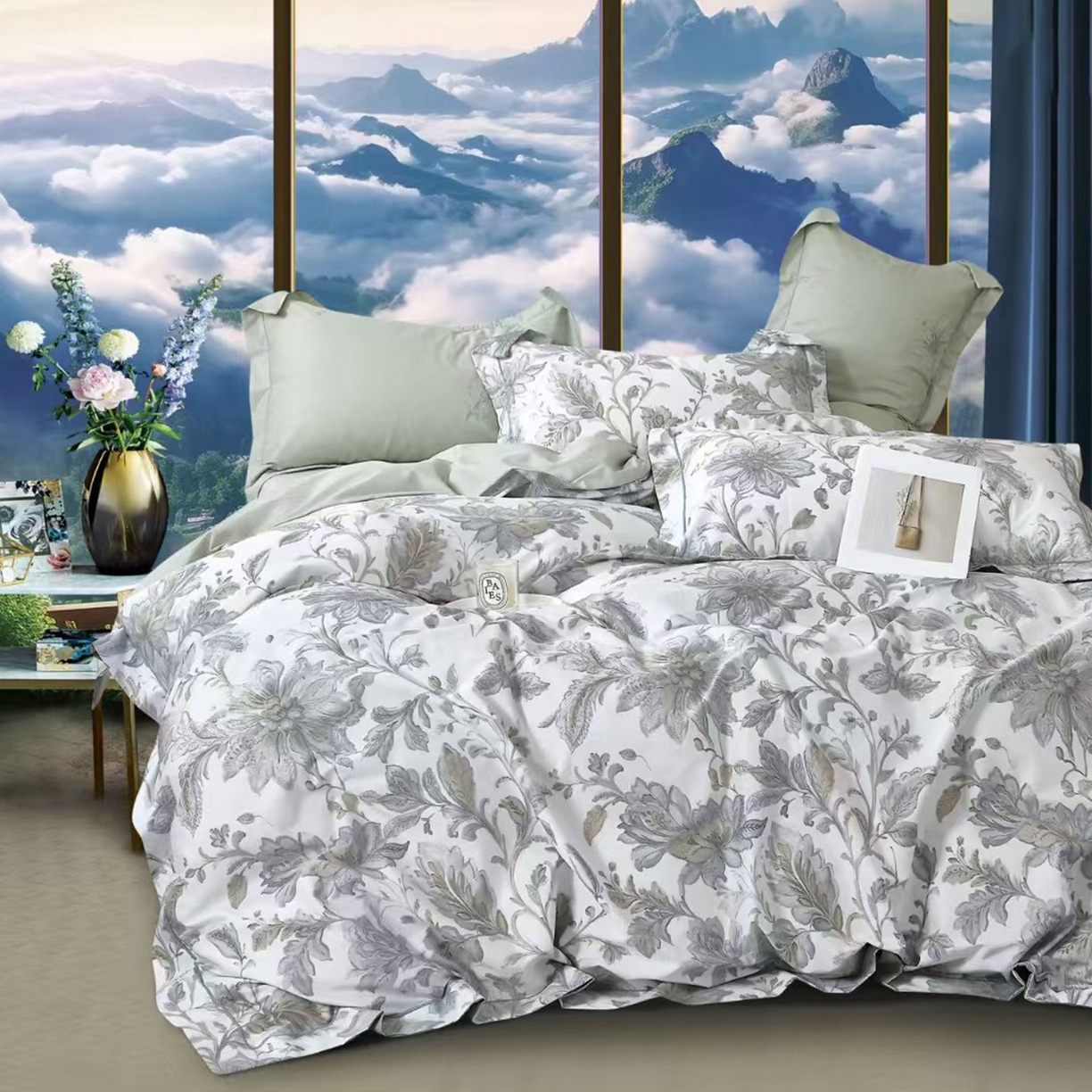 91家纺网 家纺一手货源 找家纺 （总2）未来家居 JAMES KELLY （铂金凯丽）2025新款40支13376全棉印染铂金长绒棉四件套-系列8