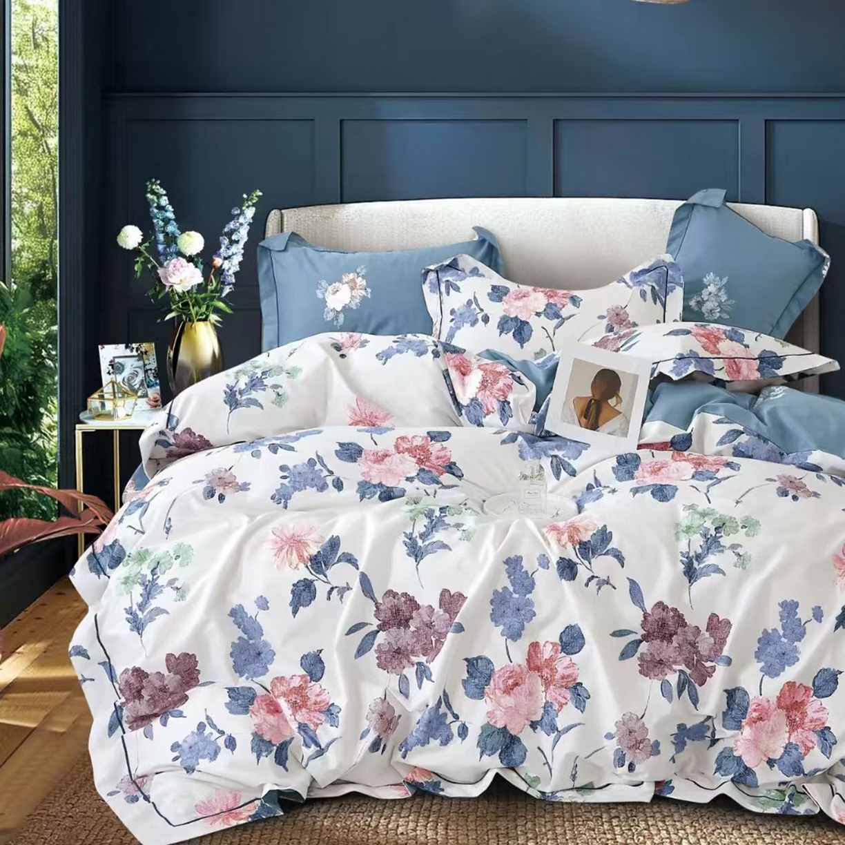 91家纺网 家纺一手货源 找家纺 （总2）未来家居 JAMES KELLY （铂金凯丽）2025新款40支13376全棉印染铂金长绒棉四件套-系列8