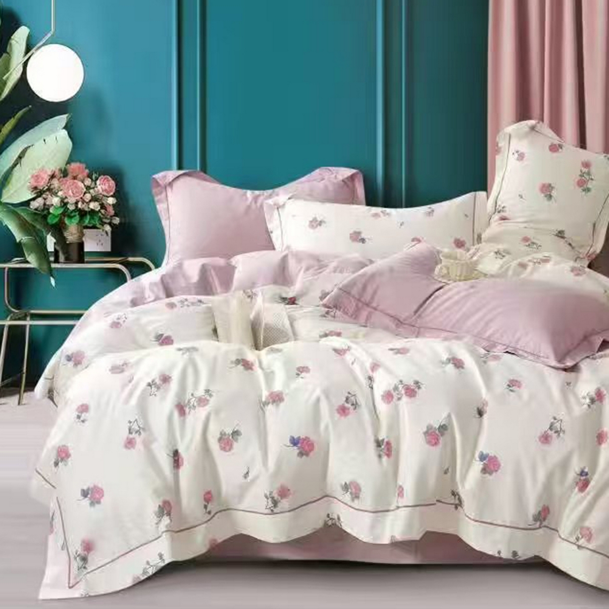 91家纺网 家纺一手货源 找家纺 （总2）未来家居 JAMES KELLY （铂金凯丽）2025新款40支13376全棉印染铂金长绒棉四件套-系列8