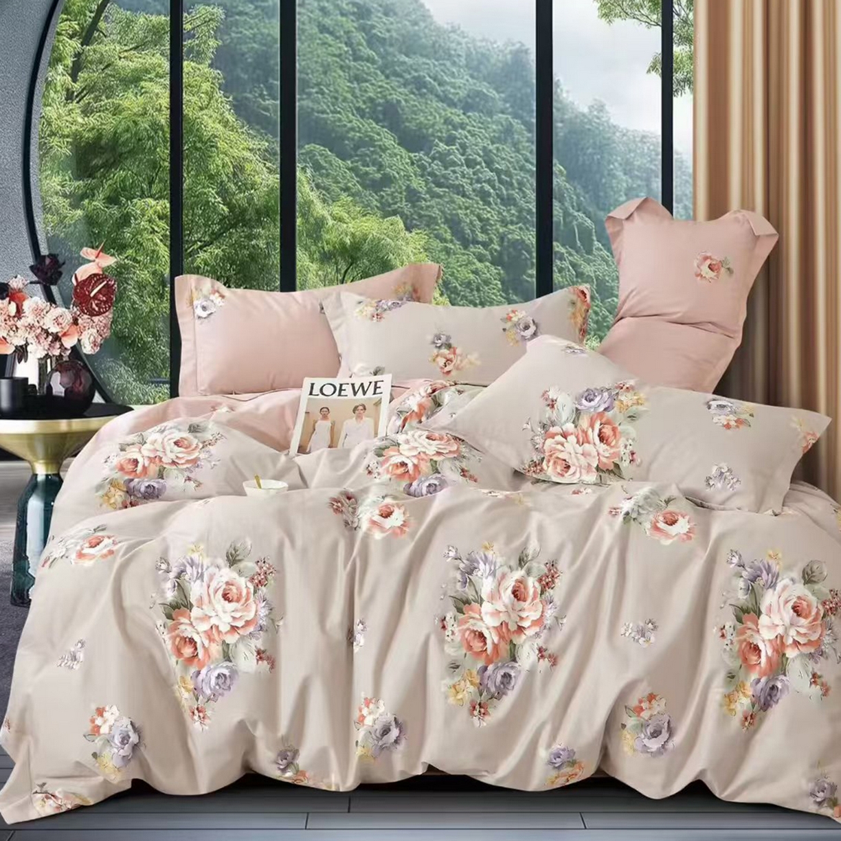 91家纺网 家纺一手货源 找家纺 （总2）未来家居 JAMES KELLY （铂金凯丽）2025新款40支13376全棉印染铂金长绒棉四件套-系列8