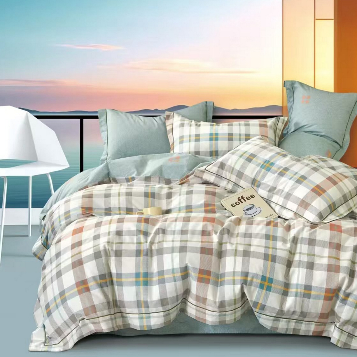 91家纺网 家纺一手货源 找家纺 （总2）未来家居 JAMES KELLY （铂金凯丽）2025新款40支13376全棉印染铂金长绒棉四件套-系列8