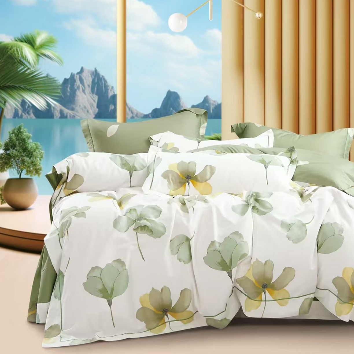 91家纺网 家纺一手货源 找家纺 （总2）未来家居 JAMES KELLY （铂金凯丽）2025新款40支13376全棉印染铂金长绒棉四件套-系列8