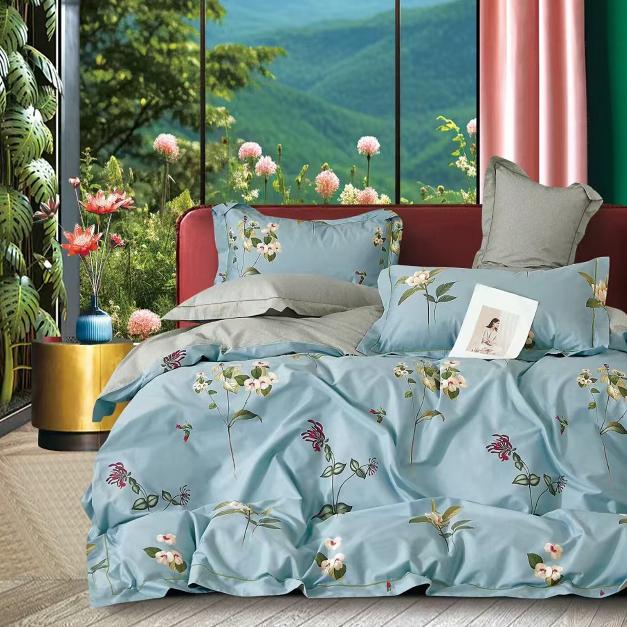 91家纺网 家纺一手货源 找家纺 （总2）未来家居 JAMES KELLY （铂金凯丽）2025新款40支13376全棉印染铂金长绒棉四件套-系列8