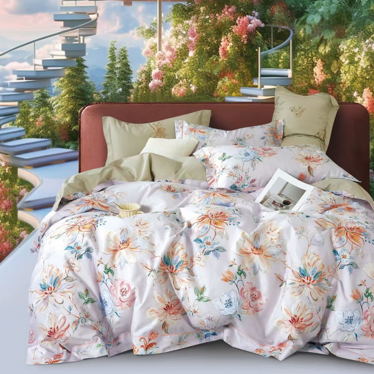 91家纺网 家纺一手货源 找家纺 （总2）未来家居 JAMES KELLY （铂金凯丽）2025新款40支13376全棉印染铂金长绒棉四件套-系列8