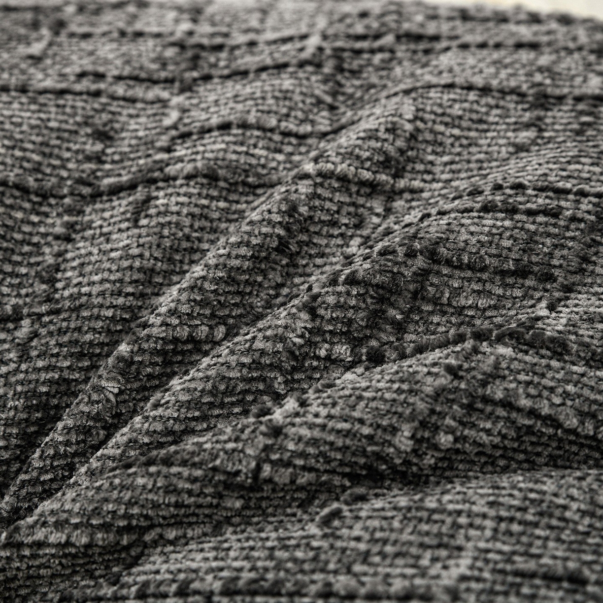 91家纺网 家纺一手货源 找家纺 美达人 2026新款高克重肌理麻靠枕纽扣床头靠枕靠垫 碳灰色