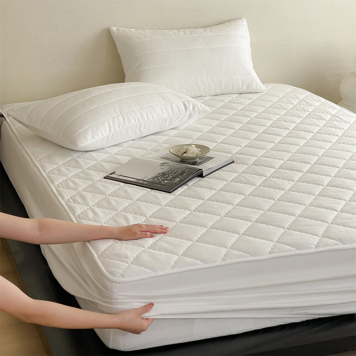 91家纺网 家纺一手货源 找家纺 （总）三味舒屋 2026新款三防功能夹棉床笠床垫保护罩（严格控价：券后135/155/165）