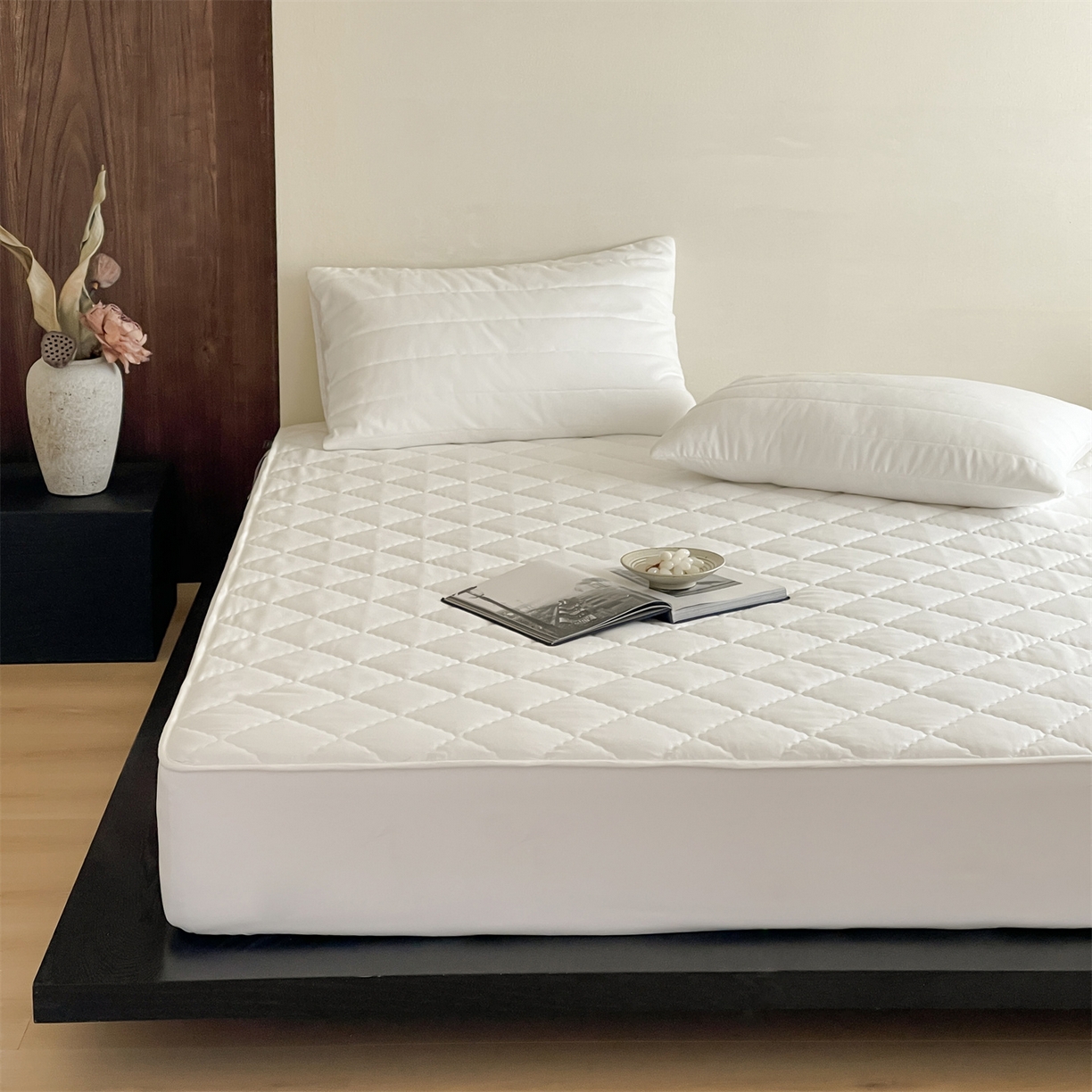 91家纺网 家纺一手货源 找家纺 三味舒屋 2026新款三防功能夹棉床笠床垫保护罩（严格控价：券后135/155/165） 纯净白