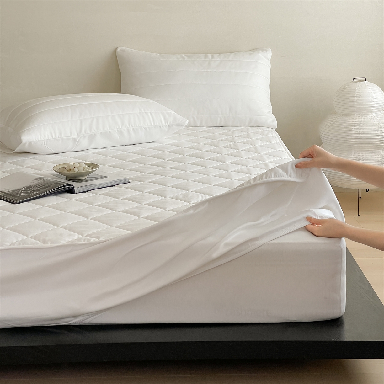 91家纺网 家纺一手货源 找家纺 三味舒屋 2026新款三防功能夹棉床笠床垫保护罩（严格控价：券后135/155/165） 纯净白