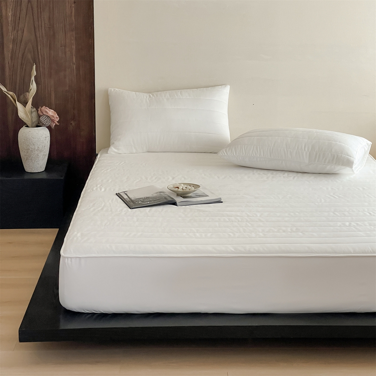 91家纺网 家纺一手货源 找家纺 三味舒屋 2026新款三防功能夹棉床笠床垫保护罩（严格控价：券后135/155/165） 净月白