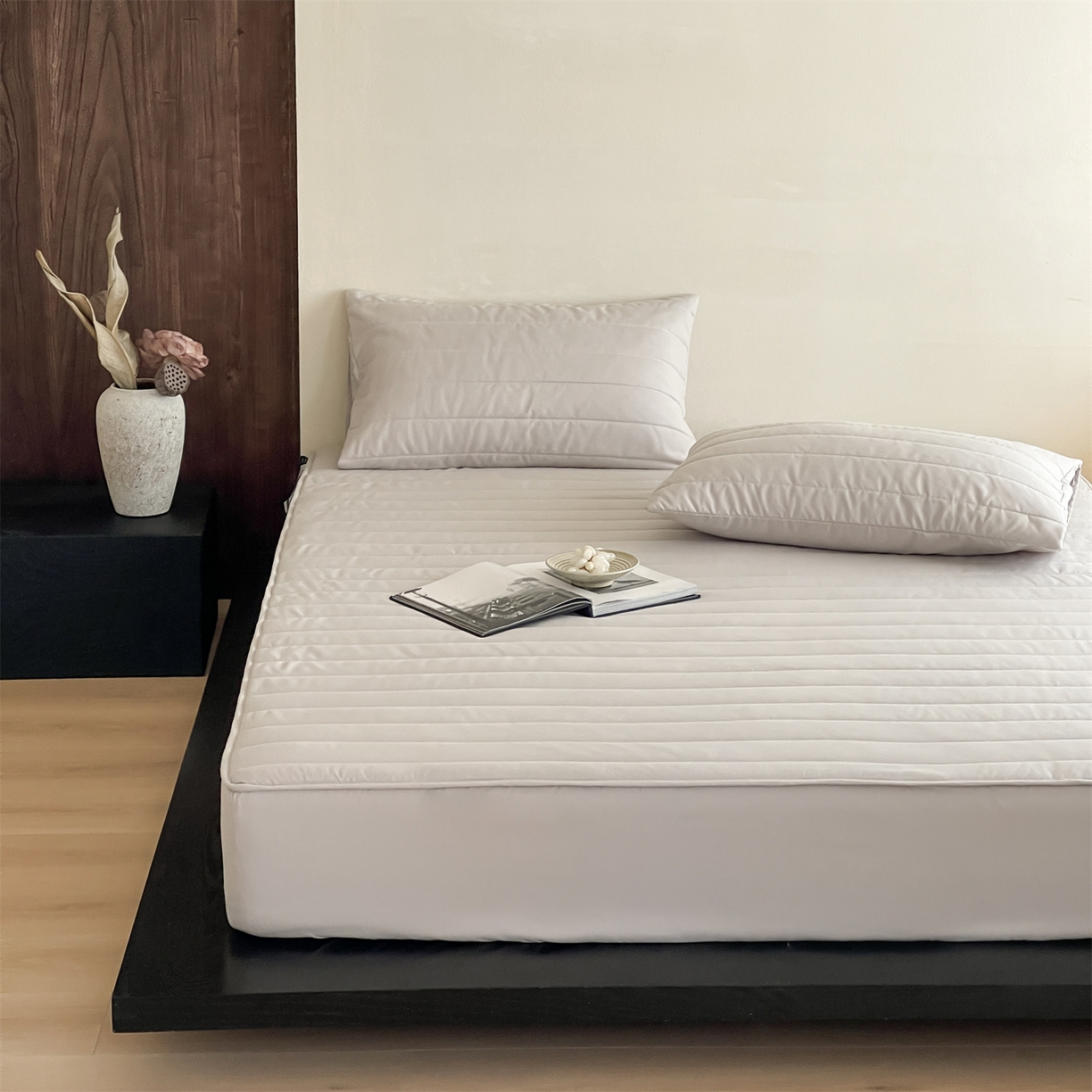 91家纺网 家纺一手货源 找家纺 三味舒屋 2026新款三防功能夹棉床笠床垫保护罩（严格控价：券后135/155/165） 净月灰