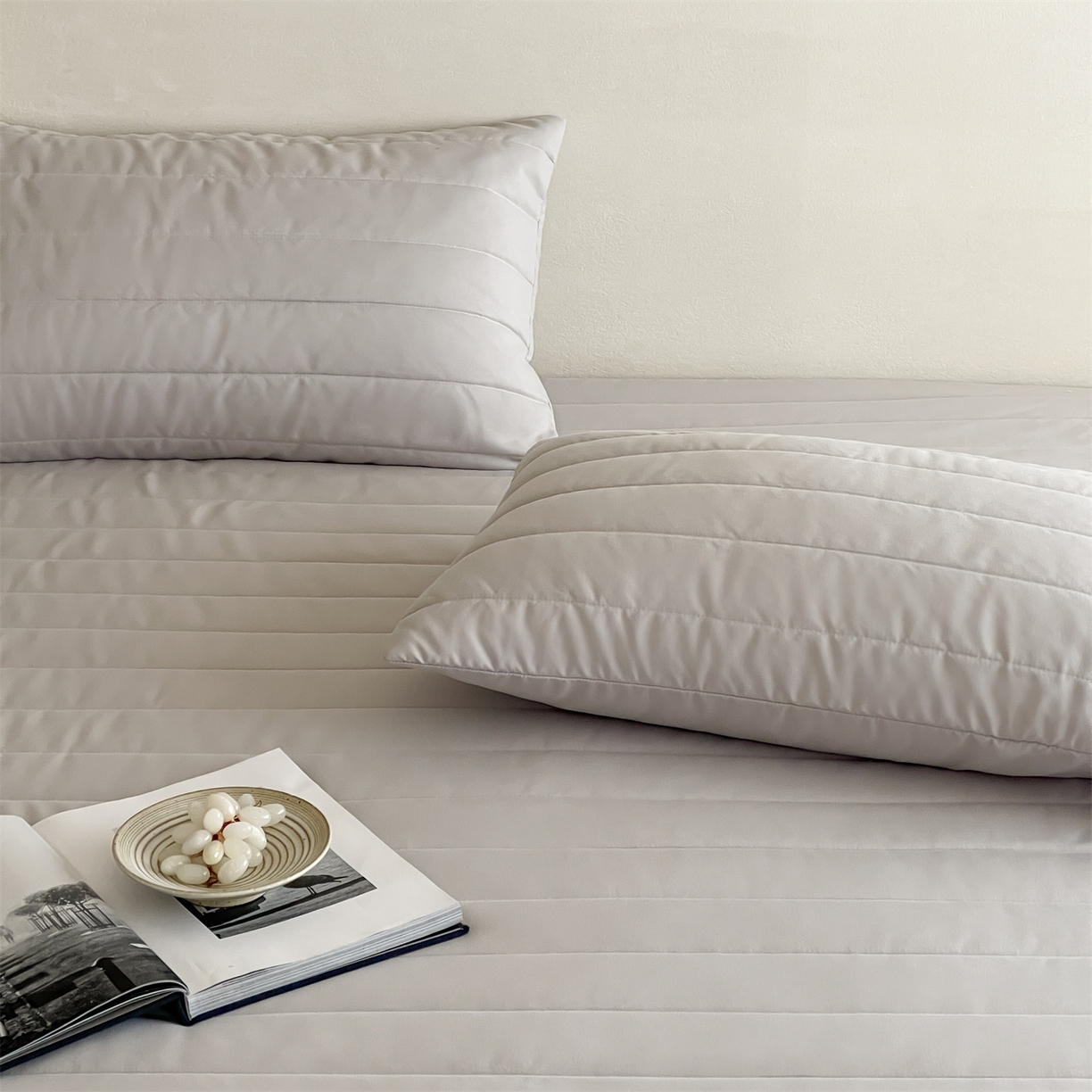 91家纺网 家纺一手货源 找家纺 三味舒屋 2026新款三防功能夹棉床笠床垫保护罩（严格控价：券后135/155/165） 净月灰