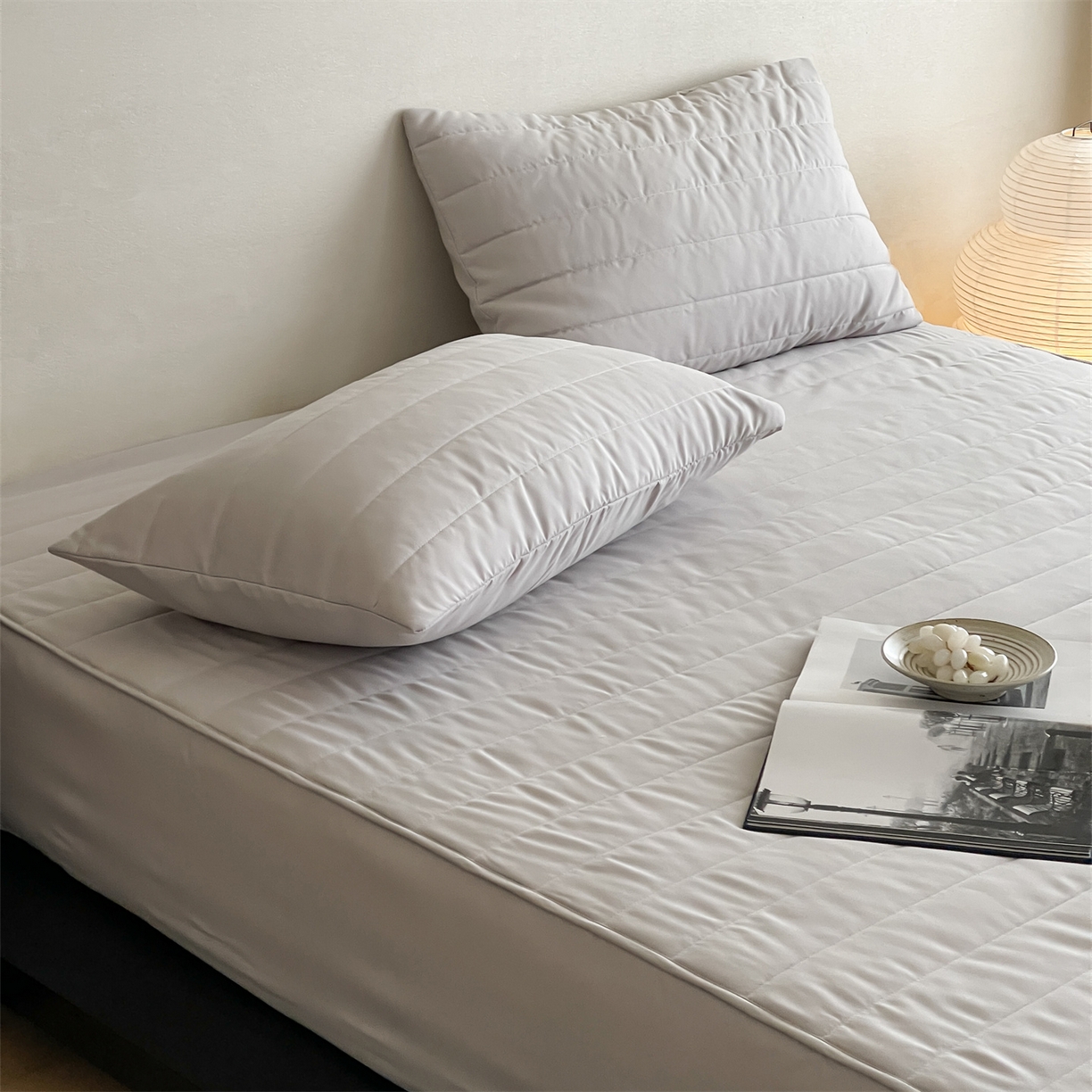 91家纺网 家纺一手货源 找家纺 三味舒屋 2026新款三防功能夹棉床笠床垫保护罩（严格控价：券后135/155/165） 净月灰