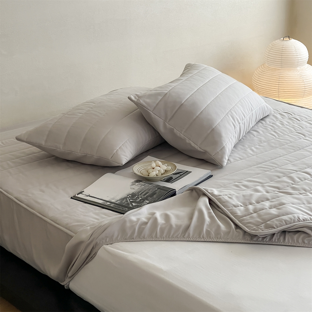 91家纺网 家纺一手货源 找家纺 三味舒屋 2026新款三防功能夹棉床笠床垫保护罩（严格控价：券后135/155/165） 净月灰