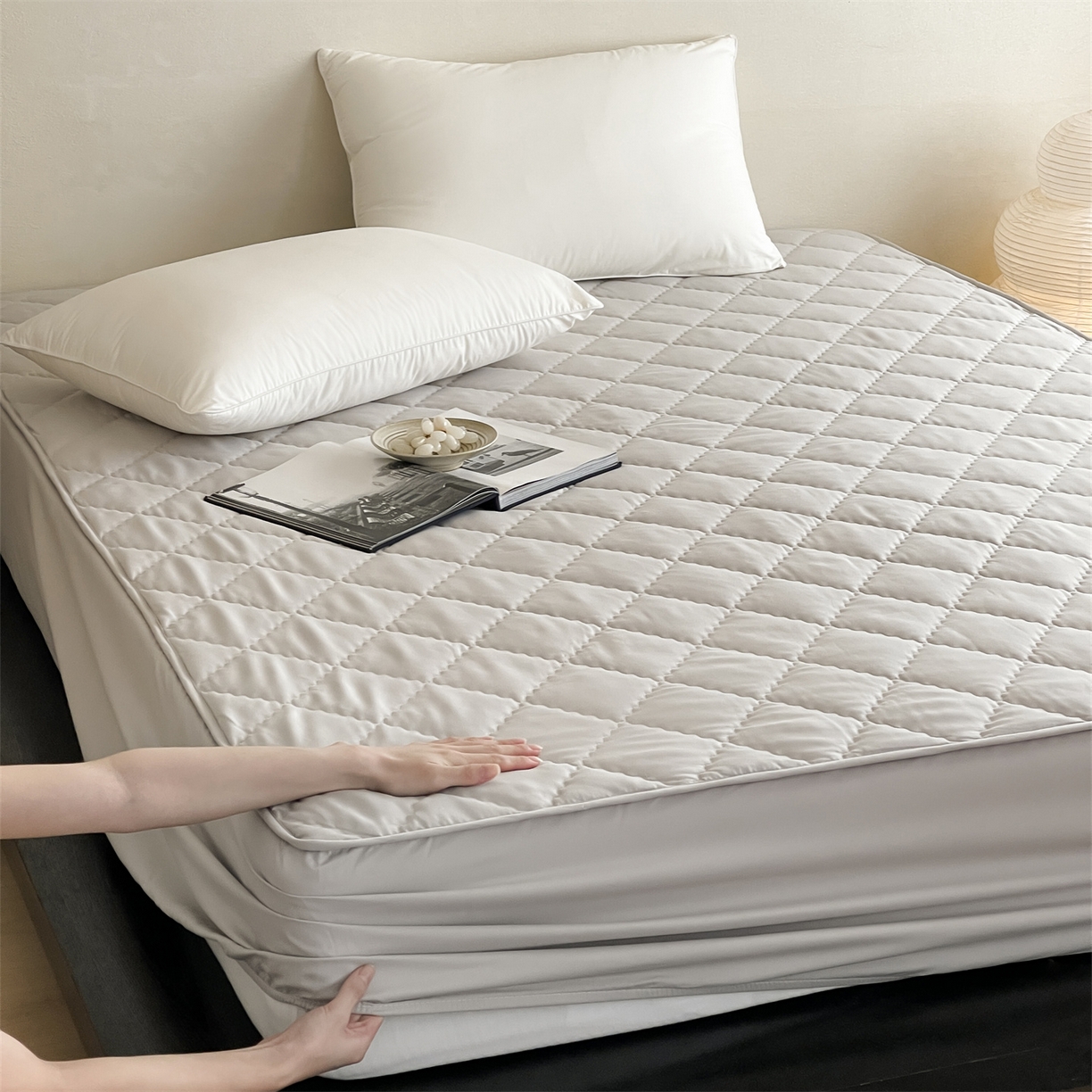 三味舒屋 2026新款三防功能夹棉床笠床垫保护罩（严格控价：券后135/155/165） 雅致灰