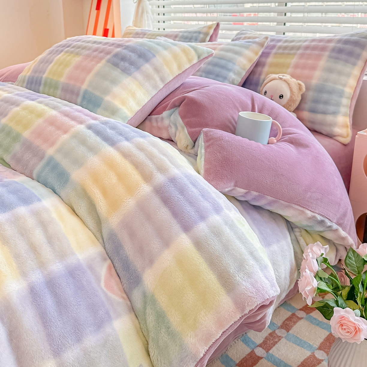 91家纺网 家纺一手货源 找家纺 （总）归属 2025新款牛奶绒泡泡绒四件套（提供买家秀）