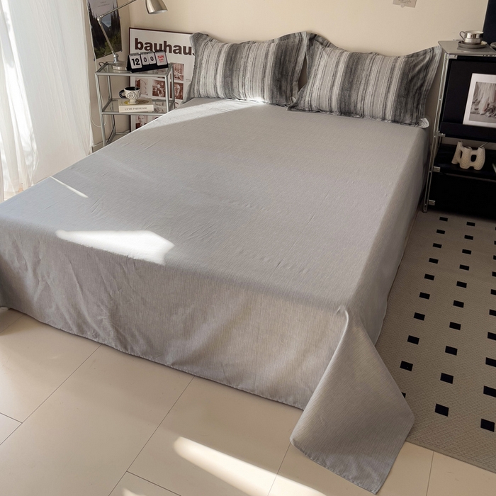 91家纺网 家纺一手货源 找家纺 盛馨家纺 2026新款全棉高支高密精梳棉北欧绅士风四件套纯棉床笠学生三件套 拉蒙