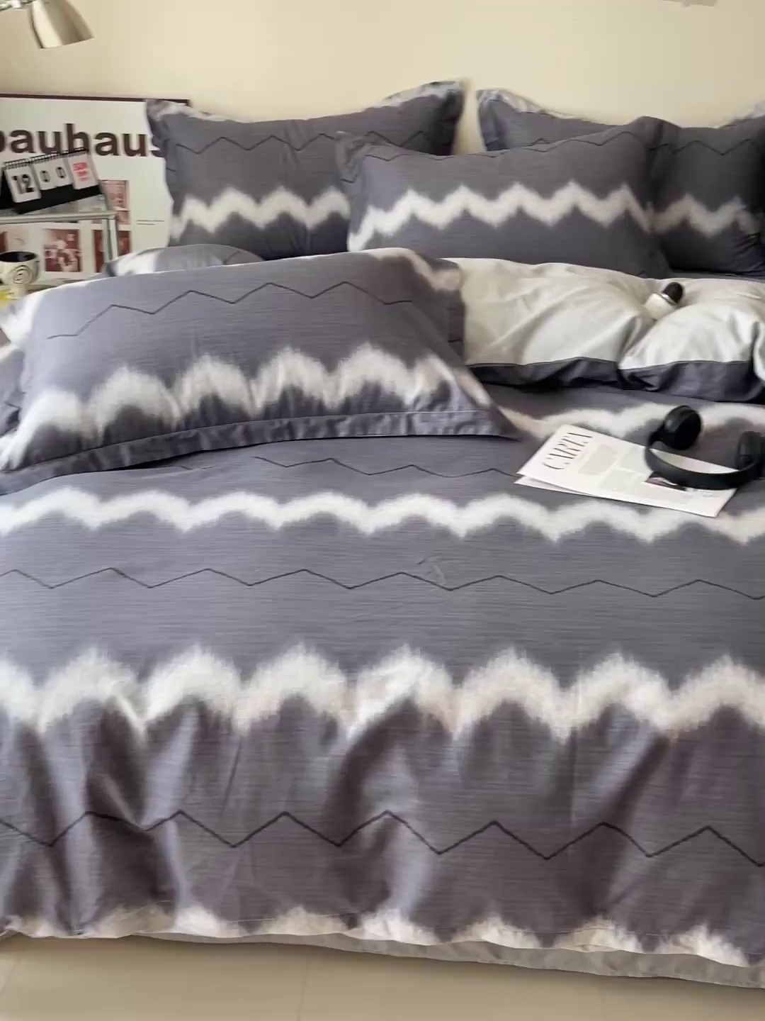 91家纺网 家纺一手货源 找家纺 盛馨家纺 2026新款全棉高支高密精梳棉北欧绅士风四件套纯棉床笠学生三件套 格林