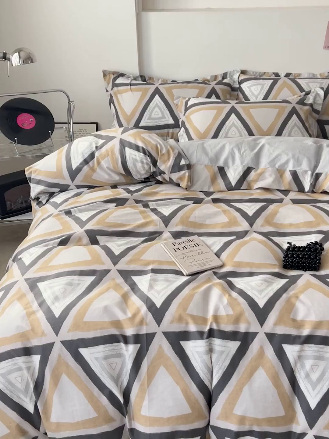 91家纺网 家纺一手货源 找家纺 盛馨家纺 2026新款全棉高支高密精梳棉北欧绅士风四件套纯棉床笠学生三件套 尼尔