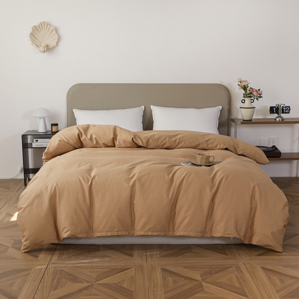 91家纺网 家纺一手货源 找家纺 盛馨家纺 2026新款40长绒棉ins美拉德色系纯色双拼全棉单品四件套单人纯色三件套 黄琉璃