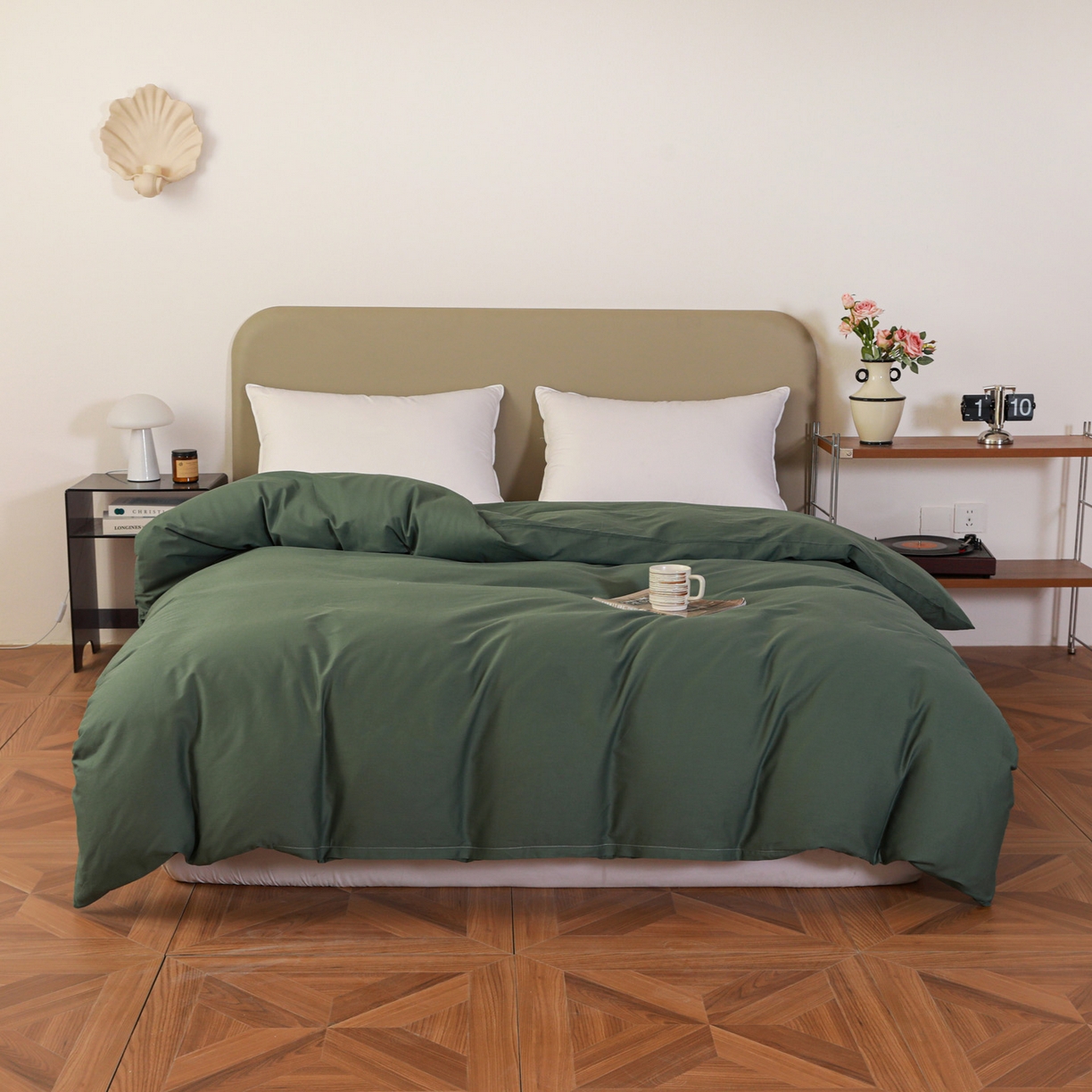 91家纺网 家纺一手货源 找家纺 （总）盛馨家纺 2026新款40长绒棉ins美拉德色系纯色双拼全棉单品被套