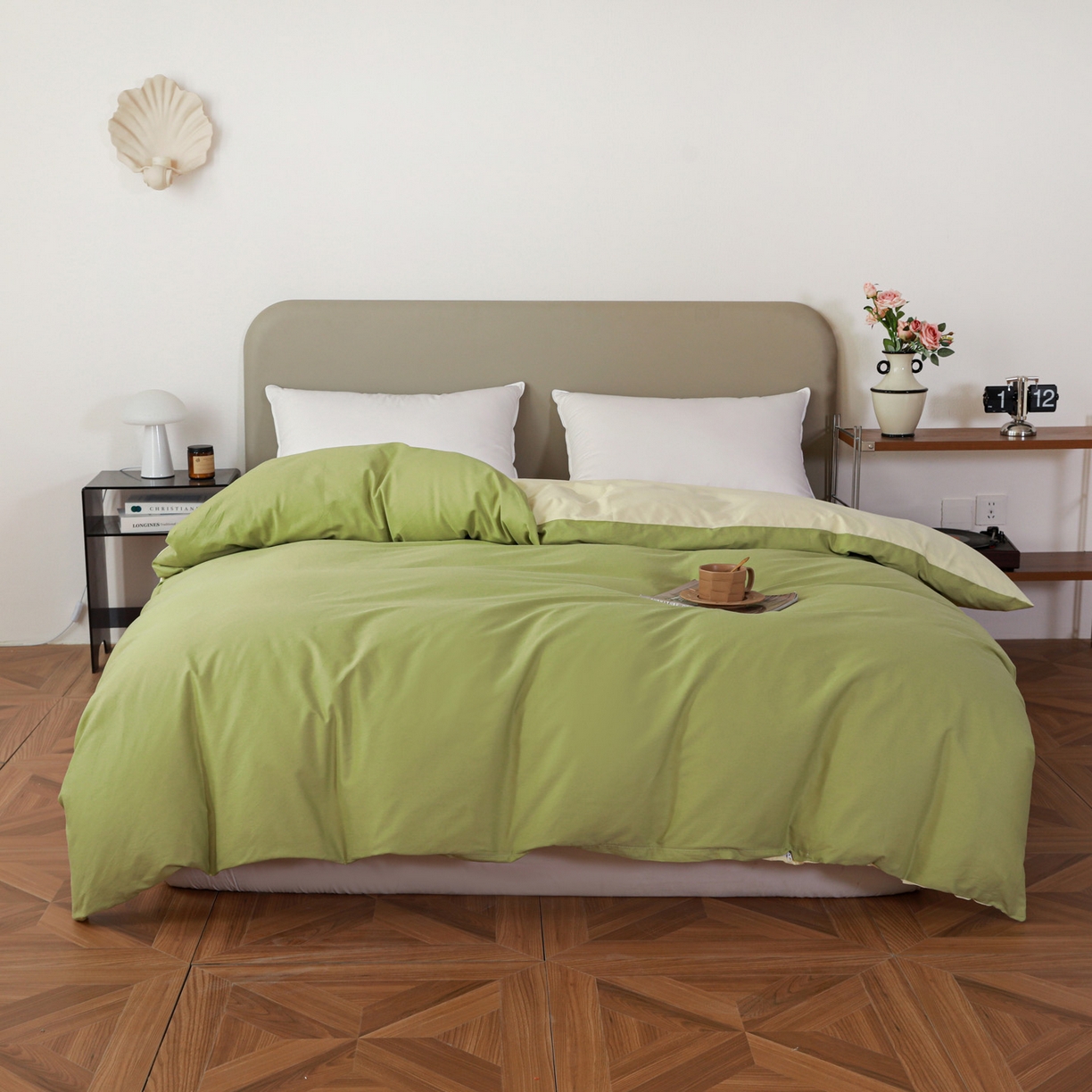 91家纺网 家纺一手货源 找家纺 （总）盛馨家纺 2026新款40长绒棉ins美拉德色系纯色双拼全棉单品被套