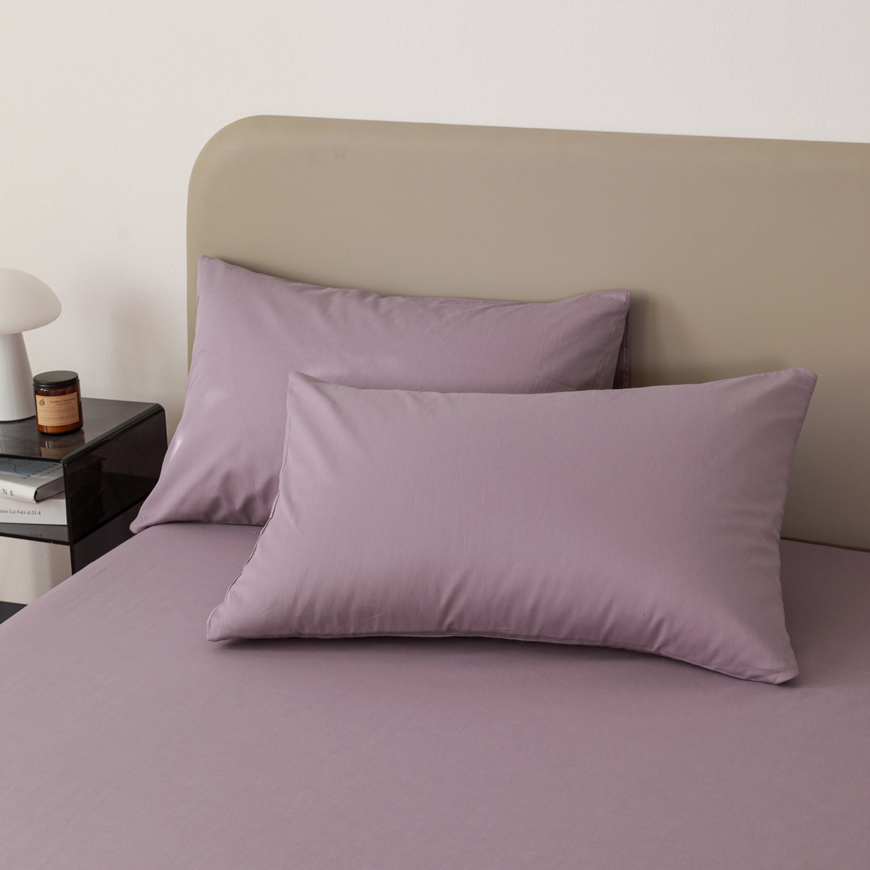 91家纺网 家纺一手货源 找家纺 盛馨家纺 2026新款40长绒棉ins美拉德色系纯色双拼全棉单品被套 茄花紫