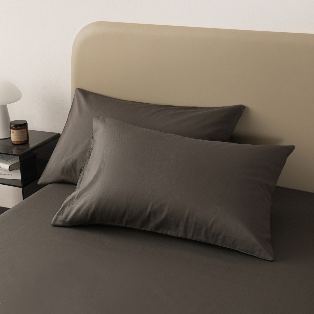 91家纺网 家纺一手货源 找家纺 盛馨家纺 2026新款40长绒棉ins美拉德色系纯色双拼全棉单品被套 深麻灰