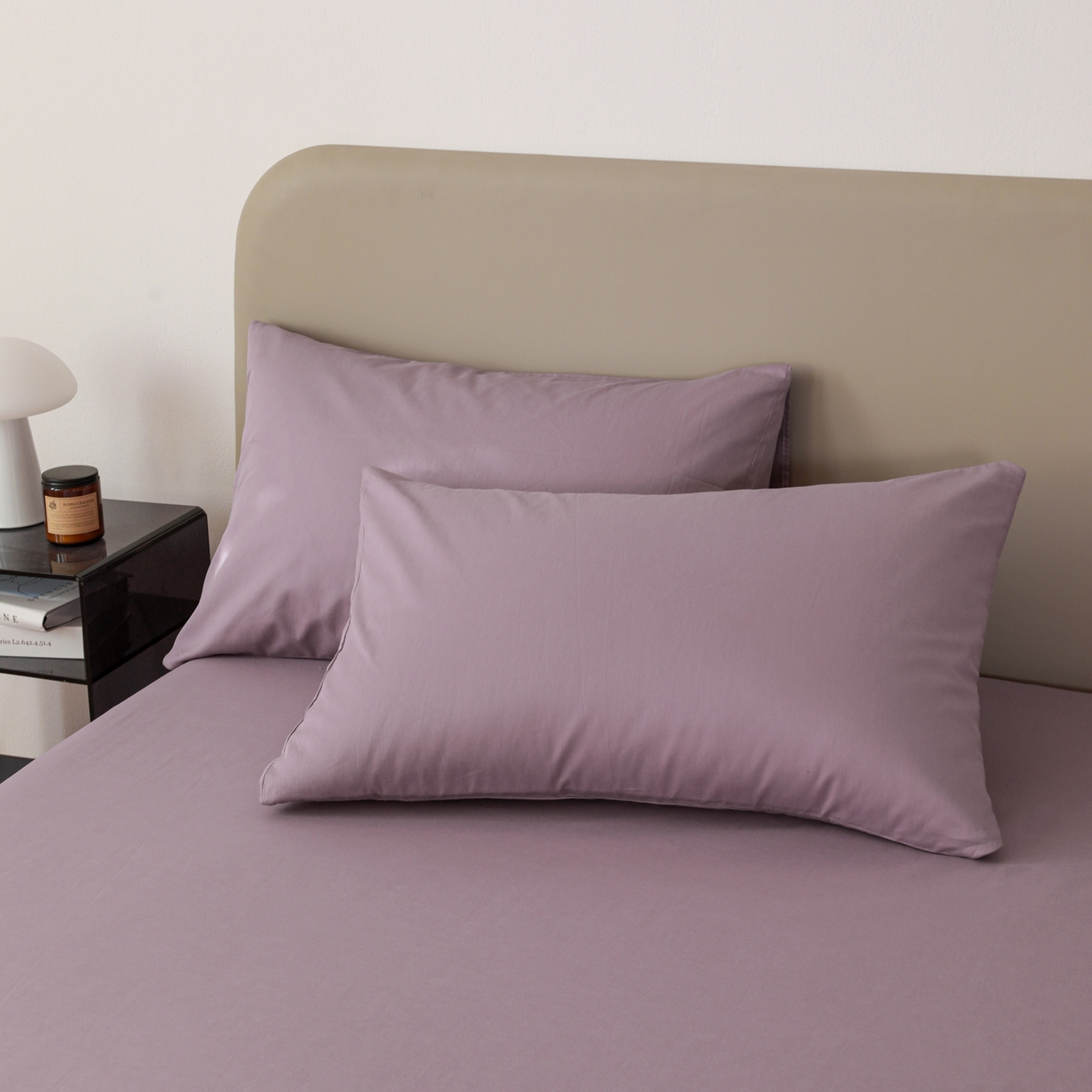 91家纺网 家纺一手货源 找家纺 （总）盛馨家纺 2026新款40长绒棉ins美拉德色系纯色双拼全棉单品枕套