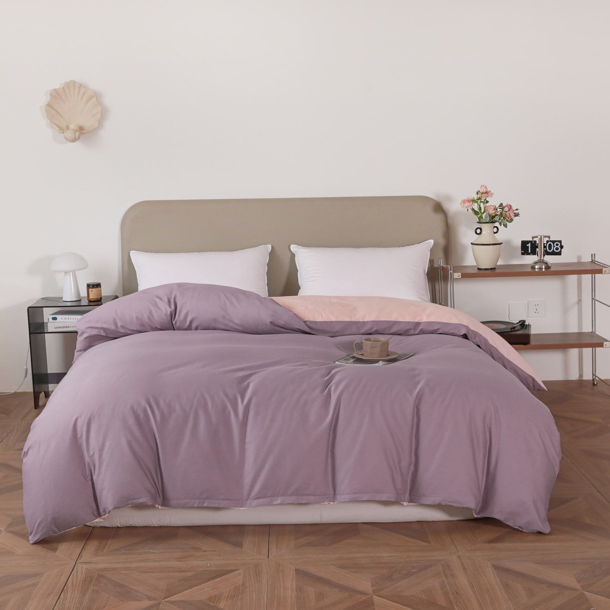 91家纺网 家纺一手货源 找家纺 （总）盛馨家纺 2026新款40长绒棉ins美拉德色系纯色双拼全棉单品枕套