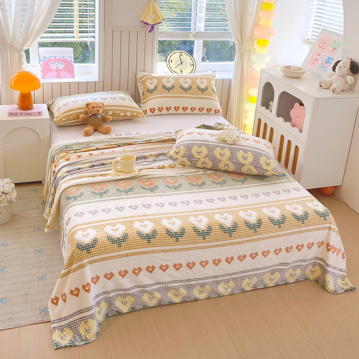 91家纺网 家纺一手货源 找家纺 金鑫汇家纺 2026新款双面绒多功能毛毯空调被旅行车用毯午睡毯披肩盖毯 同心千鸟格-双面绒毛毯