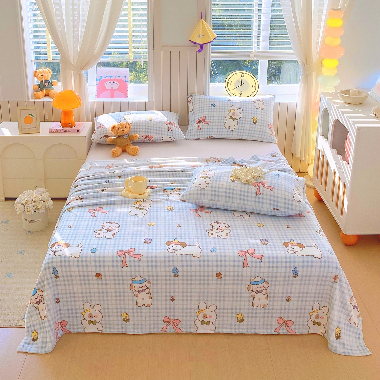 91家纺网 家纺一手货源 找家纺 金鑫汇家纺 2026新款双面绒多功能毛毯空调被旅行车用毯午睡毯披肩盖毯 云绒小狗-双面绒毛毯