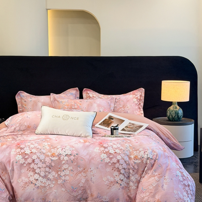 91家纺网 家纺一手货源 找家纺 棠颂家纺 2026新款全棉陶瓷磨毛数码印花四件套（控价不低于150元） 流萤-玉