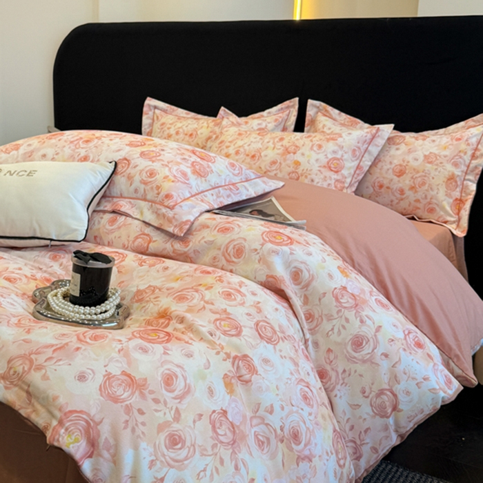 91家纺网 家纺一手货源 找家纺 棠颂家纺 2026新款全棉陶瓷磨毛数码印花四件套（控价不低于150元） 满庭芳