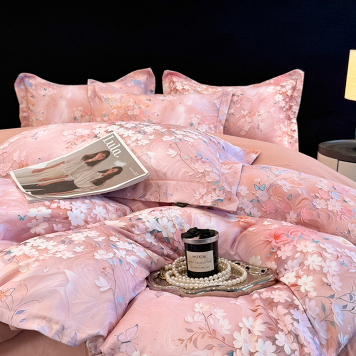 91家纺网 家纺一手货源 找家纺 棠颂家纺 2026新款全棉陶瓷磨毛数码印花四件套（控价不低于150元） 流萤-玉