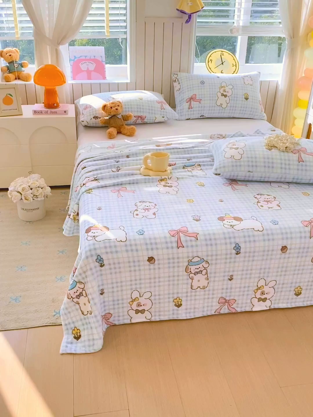 91家纺网 家纺一手货源 找家纺 金鑫汇家纺 2026新款双面绒多功能毛毯空调被旅行车用毯午睡毯披肩盖毯 云绒小狗-双面绒毛毯