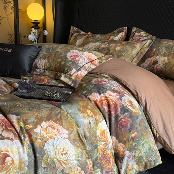 91家纺网 家纺一手货源 找家纺 棠颂家纺 2026新款全棉陶瓷磨毛数码印花四件套（控价不低于150元） 花盈袖