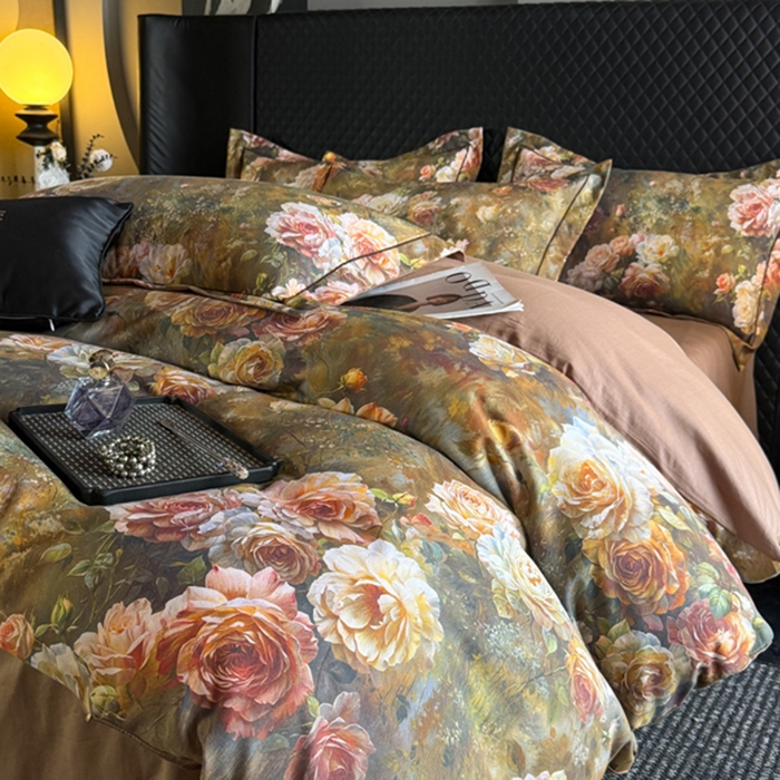 91家纺网 家纺一手货源 找家纺 棠颂家纺 2026新款全棉陶瓷磨毛数码印花四件套（控价不低于150元） 花盈袖