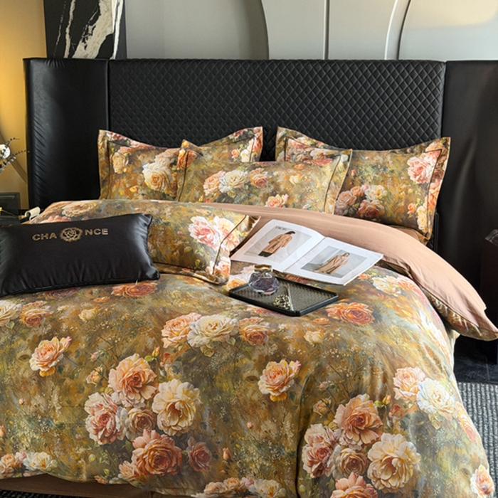 91家纺网 家纺一手货源 找家纺 棠颂家纺 2026新款全棉陶瓷磨毛数码印花四件套（控价不低于150元） 花盈袖