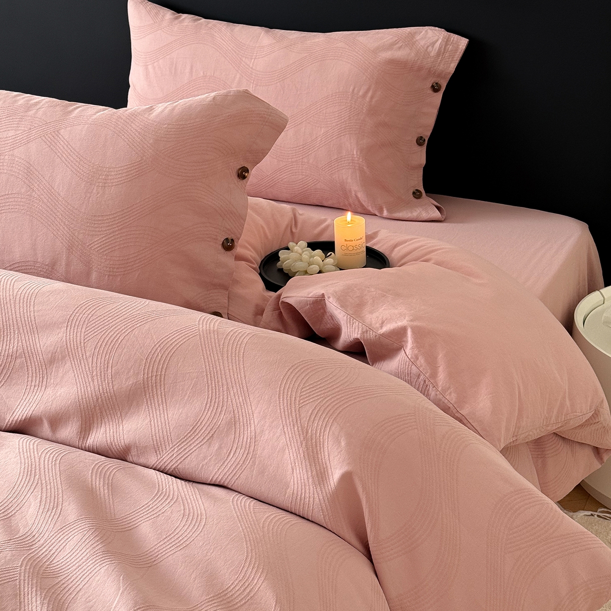 91家纺网 家纺一手货源 找家纺 （总）曼布缇 2026新款全棉三层色织提花四件套-奥斯汀（严格控价券后278元起）