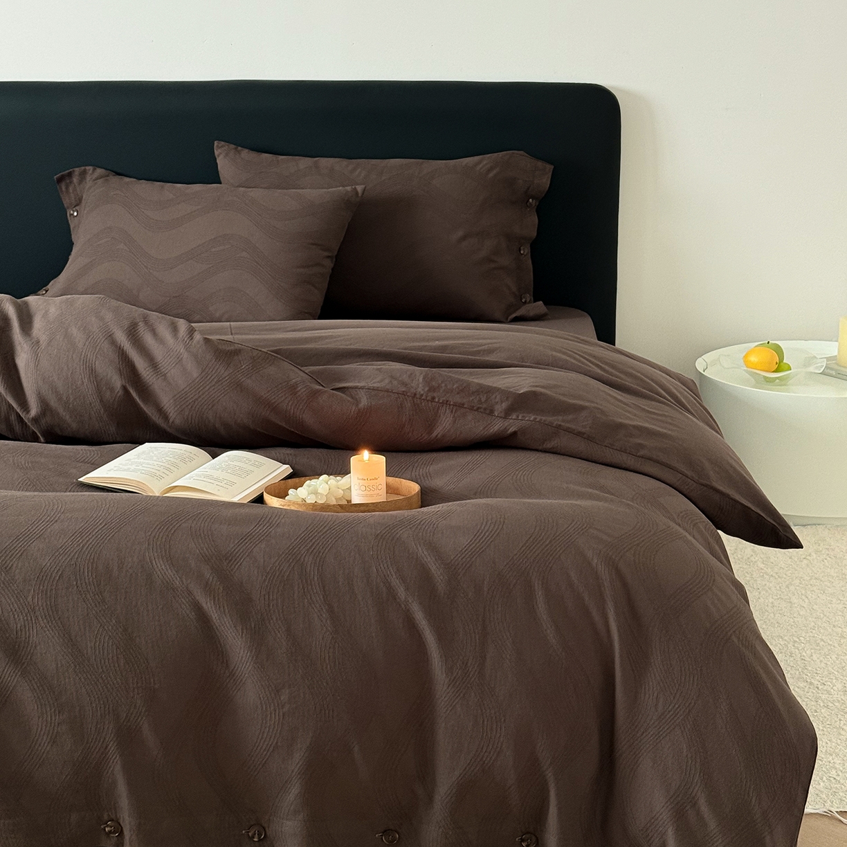 91家纺网 家纺一手货源 找家纺 曼布缇 2026新款全棉三层色织提花四件套-奥斯汀（严格控价券后278元起） 奥斯汀-深咖