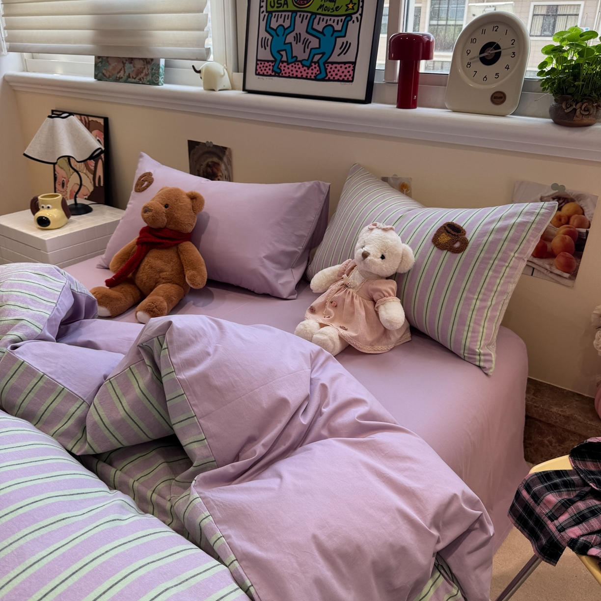 91家纺网 家纺一手货源 找家纺 珺柔家纺 2026新款水洗棉毛巾绣四件套 小熊下午茶