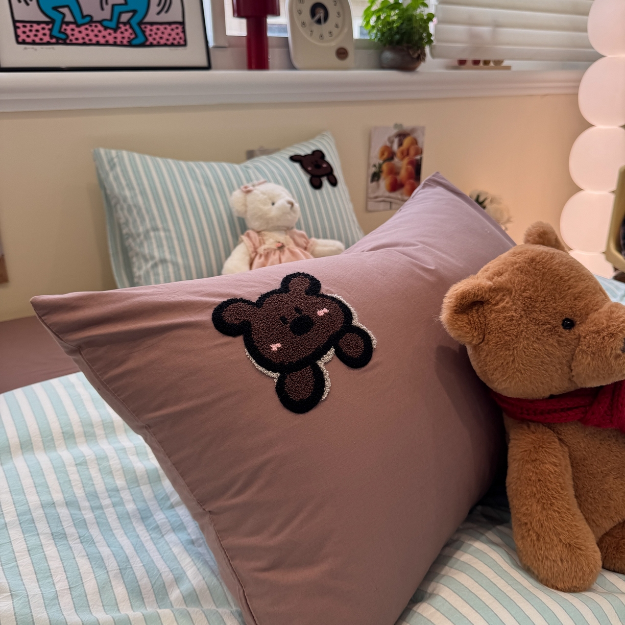 91家纺网 家纺一手货源 找家纺 珺柔家纺 2026新款水洗棉毛巾绣四件套 口袋熊