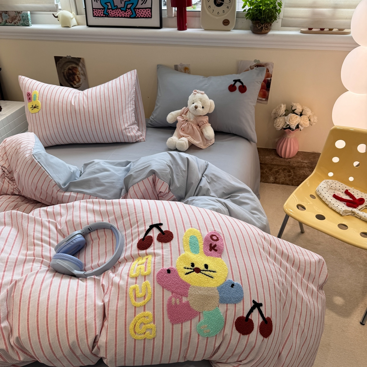 91家纺网 家纺一手货源 找家纺 珺柔家纺 2026新款水洗棉毛巾绣四件套 ok兔