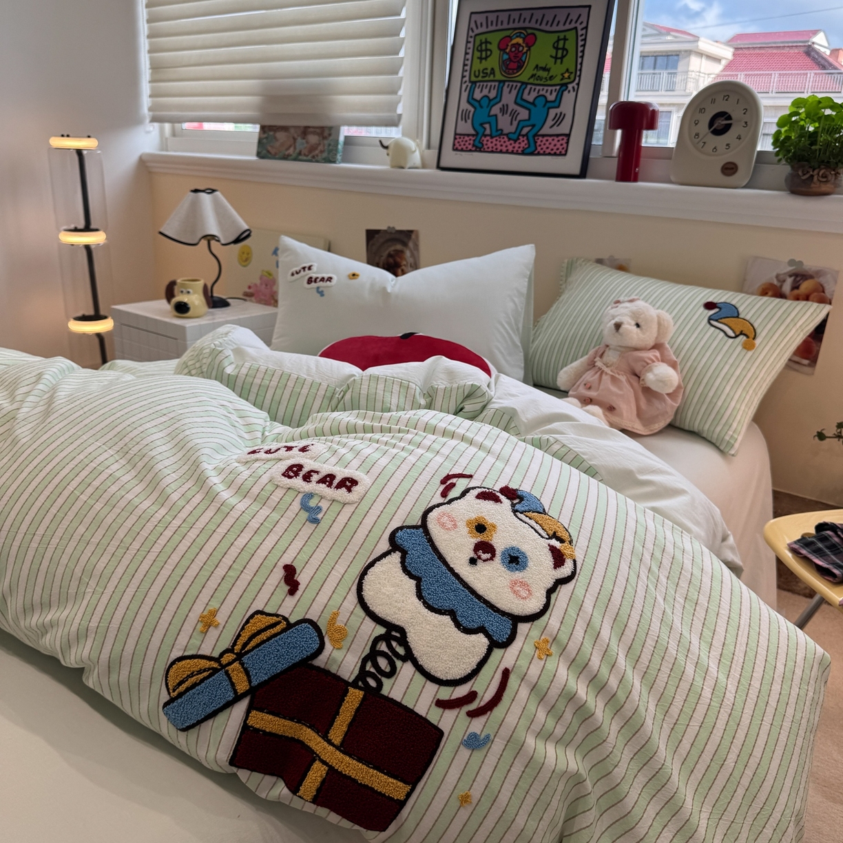 91家纺网 家纺一手货源 找家纺 珺柔家纺 2026新款水洗棉毛巾绣四件套 马戏小礼物