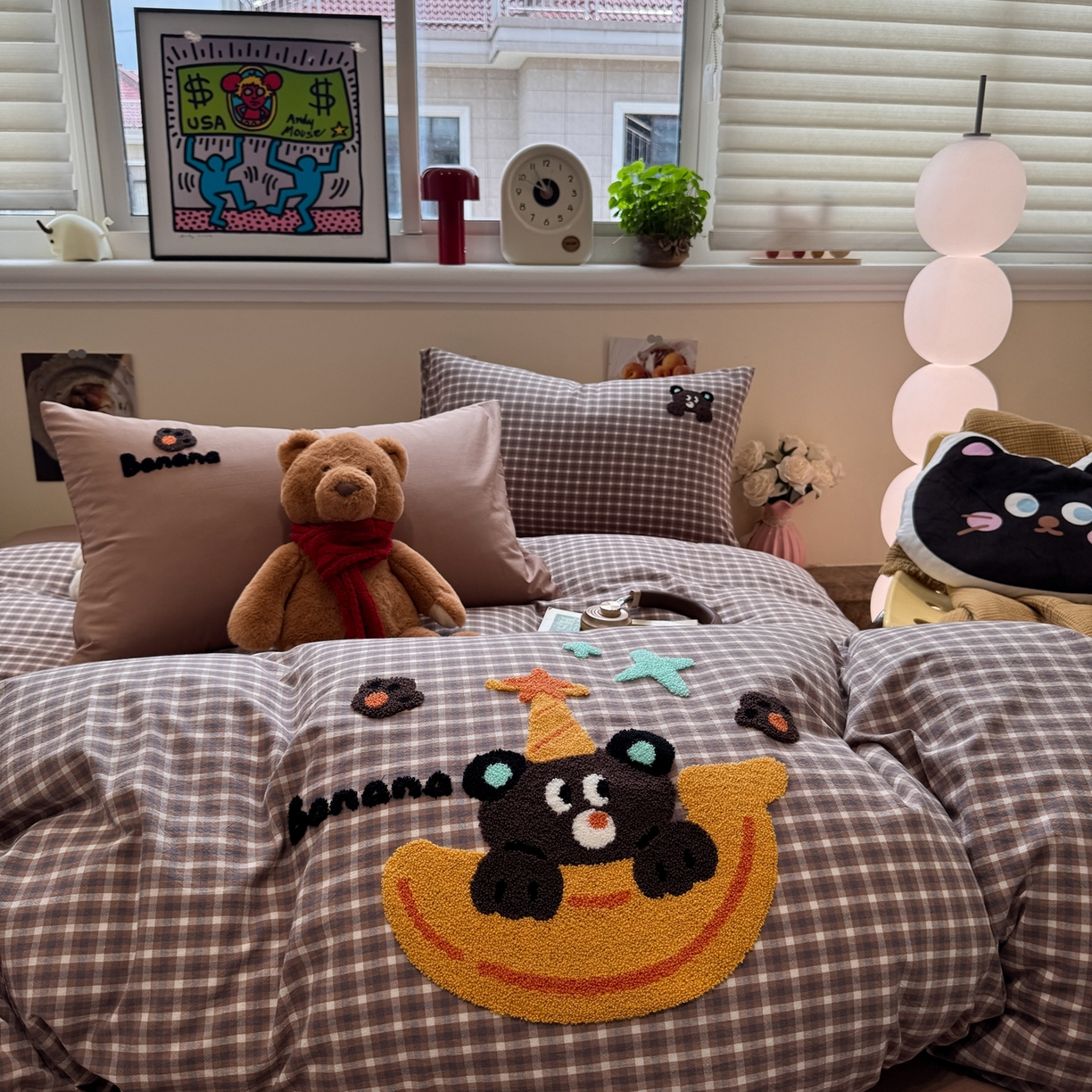 91家纺网 家纺一手货源 找家纺 珺柔家纺 2026新款水洗棉毛巾绣四件套 巧克力小熊